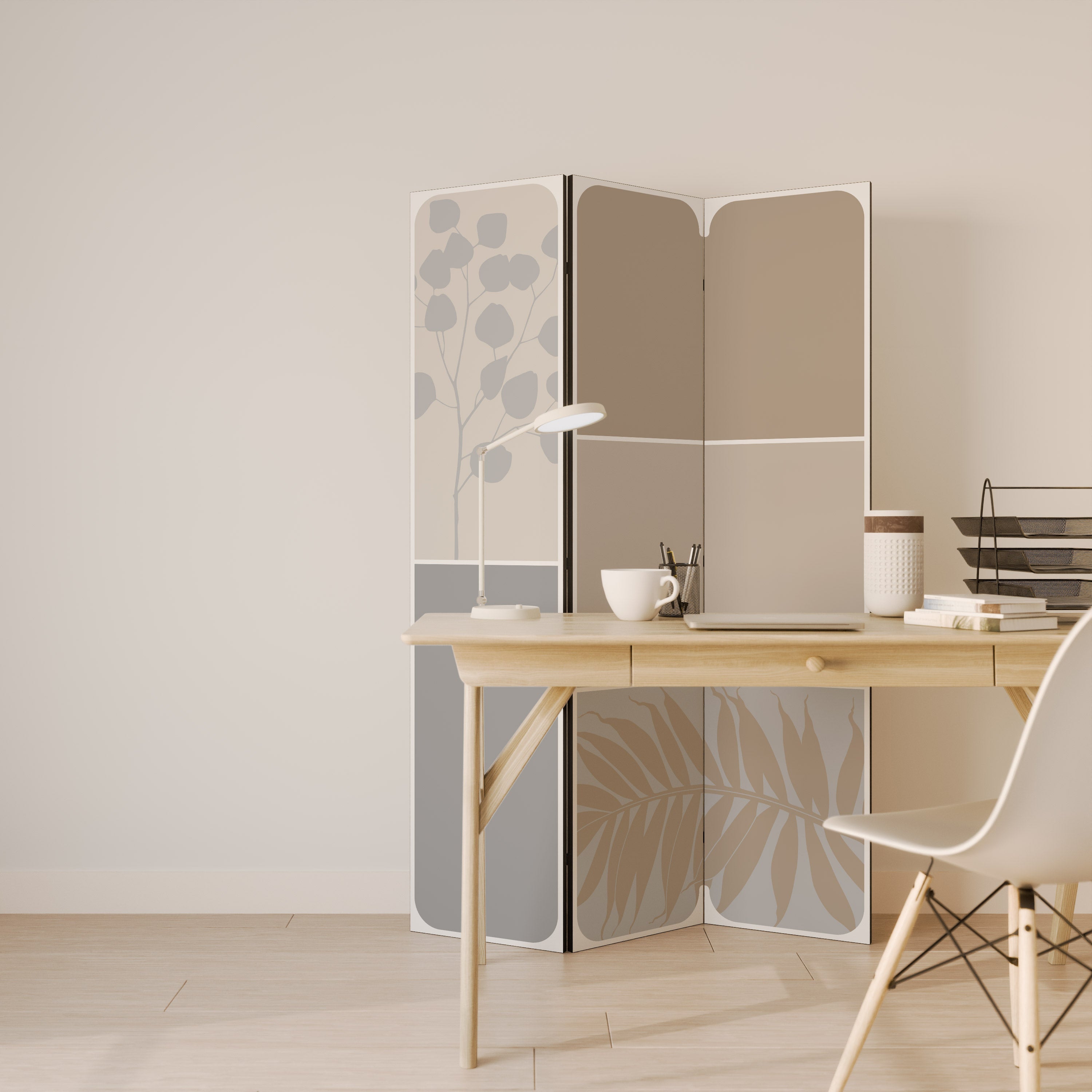 TROPICAL SHAPES Decorative 3-Panel Room Divider