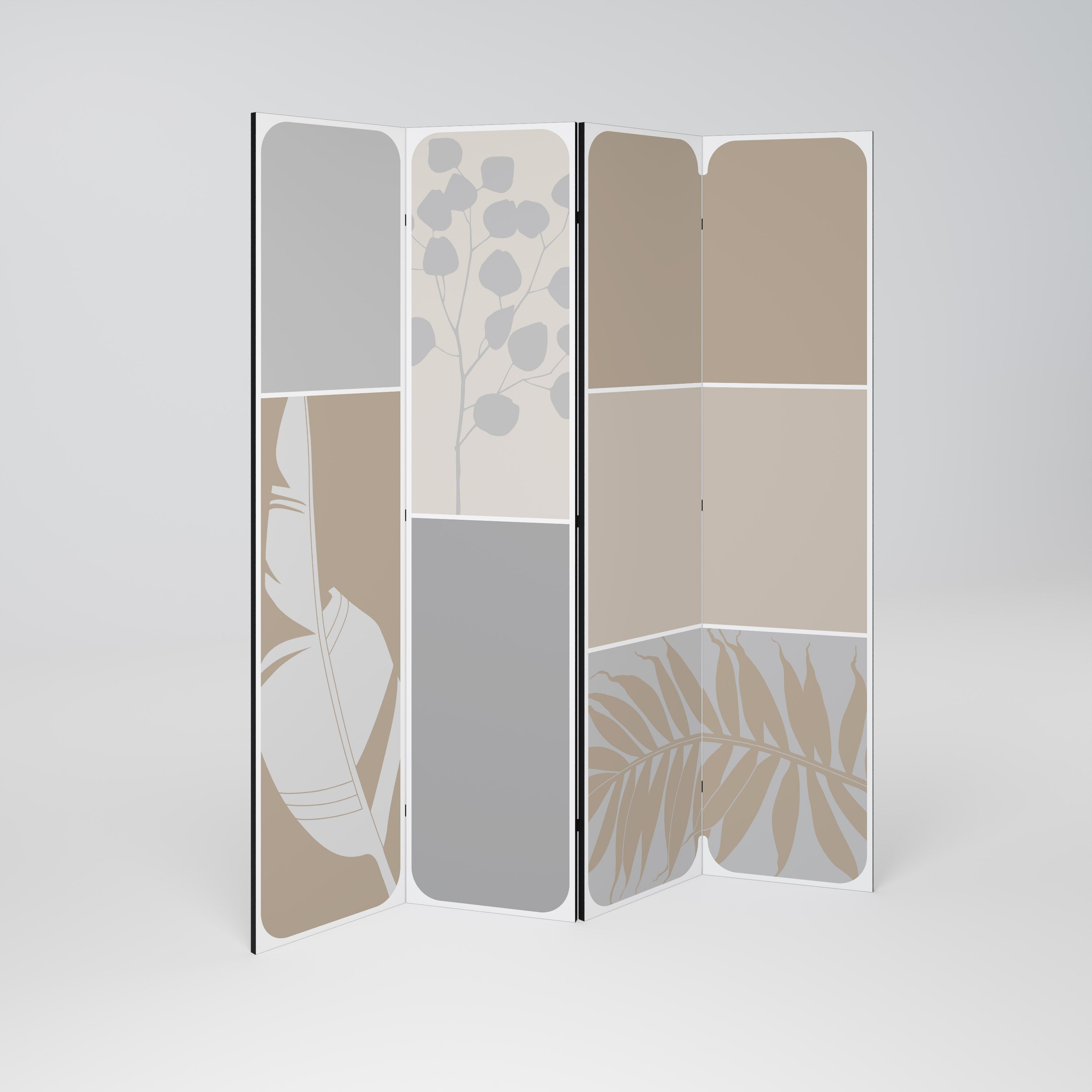 TROPICAL SHAPES Dekorativer 4-teiliger Raumteiler
