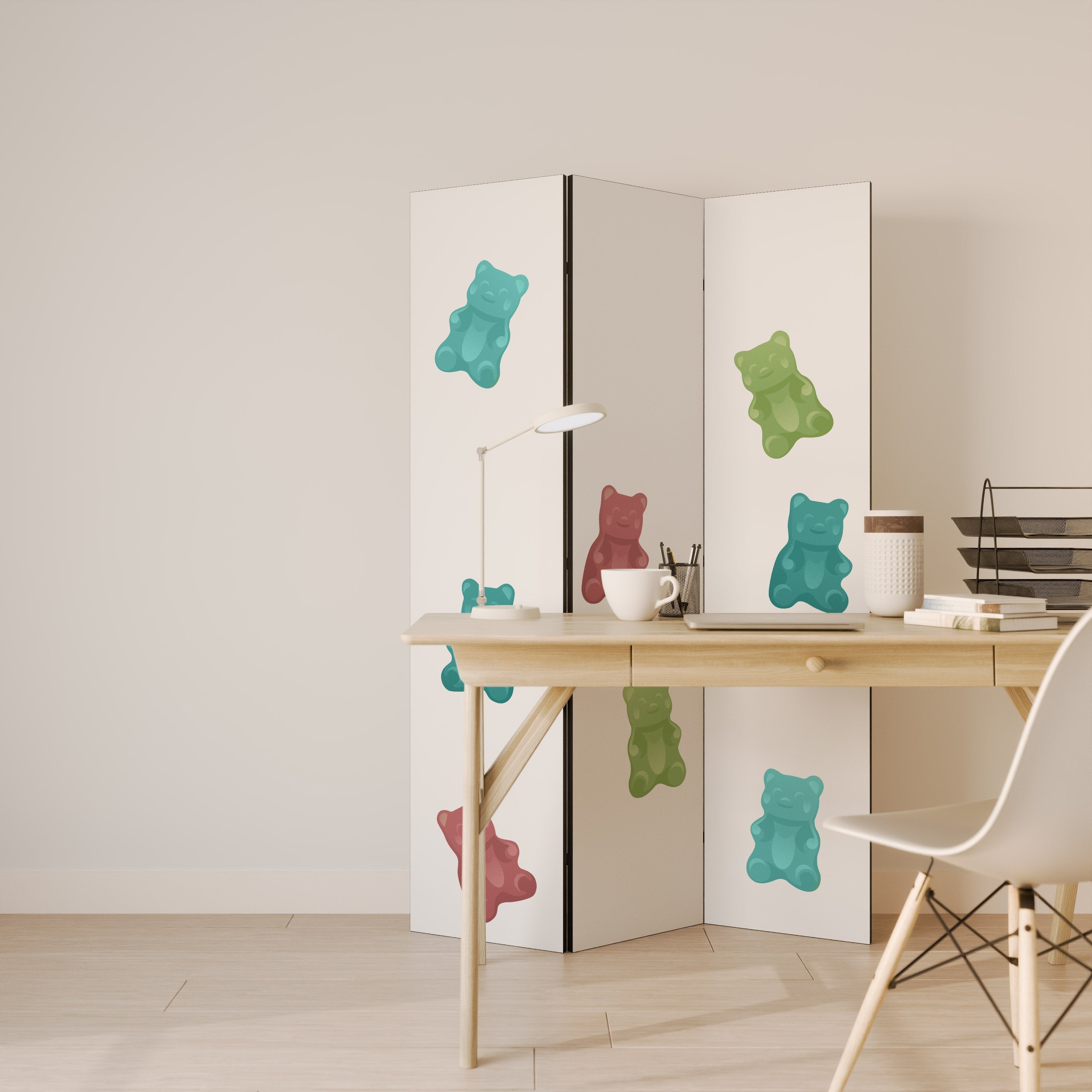GUMMY BEARS Decorative 3-Panel Room Divider