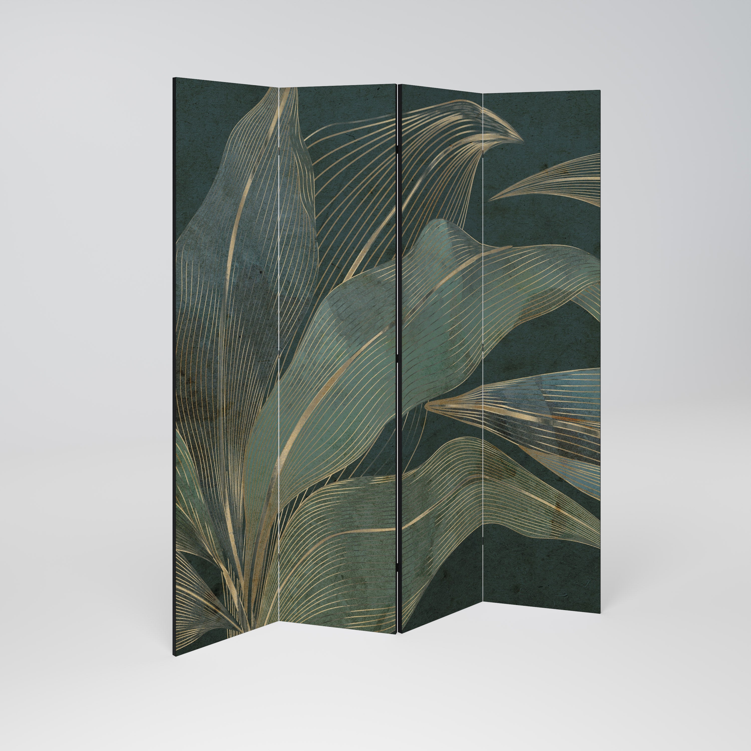 Dekorativer 4-teiliger Raumteiler ROYAL GREEN