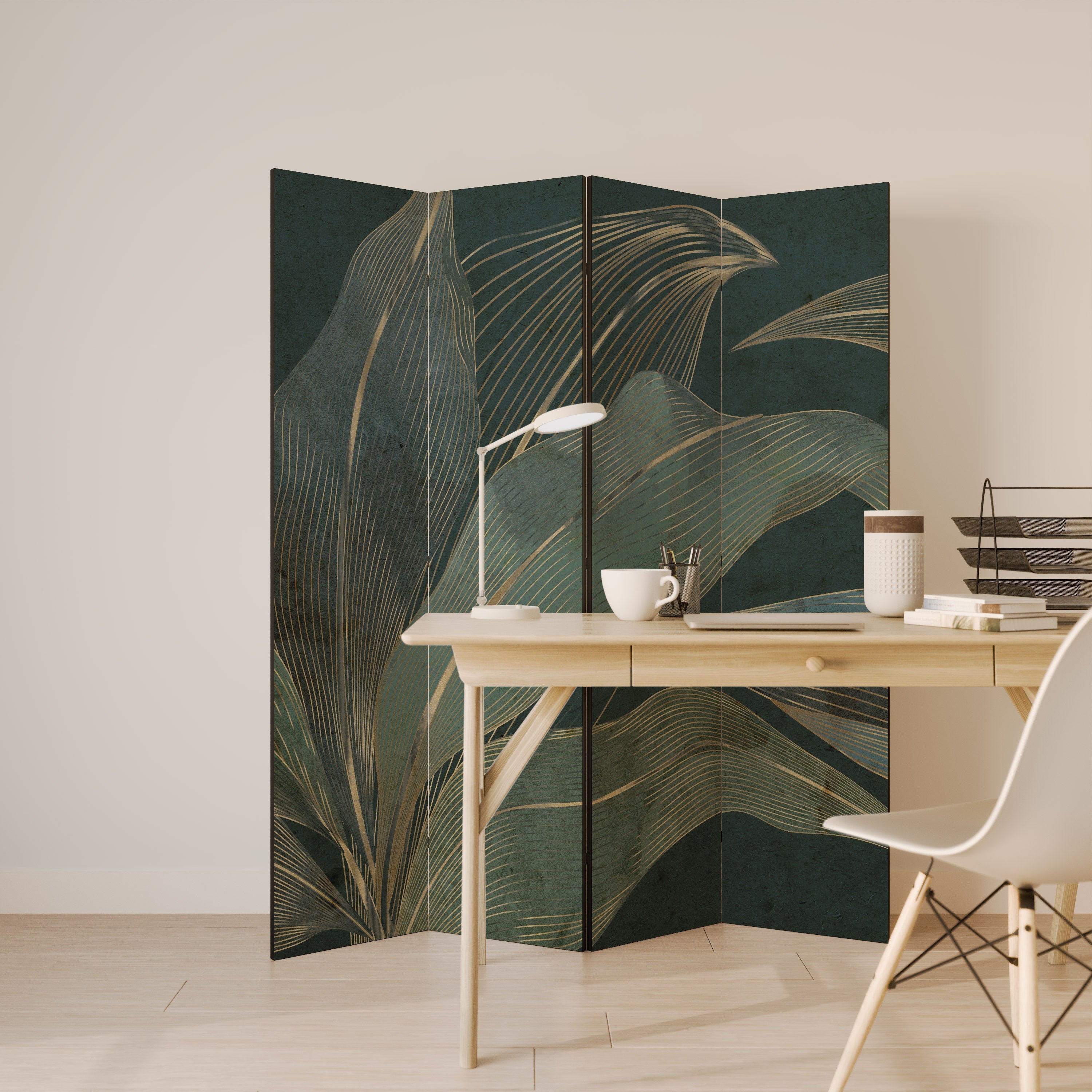 Dekorativer 4-teiliger Raumteiler ROYAL GREEN