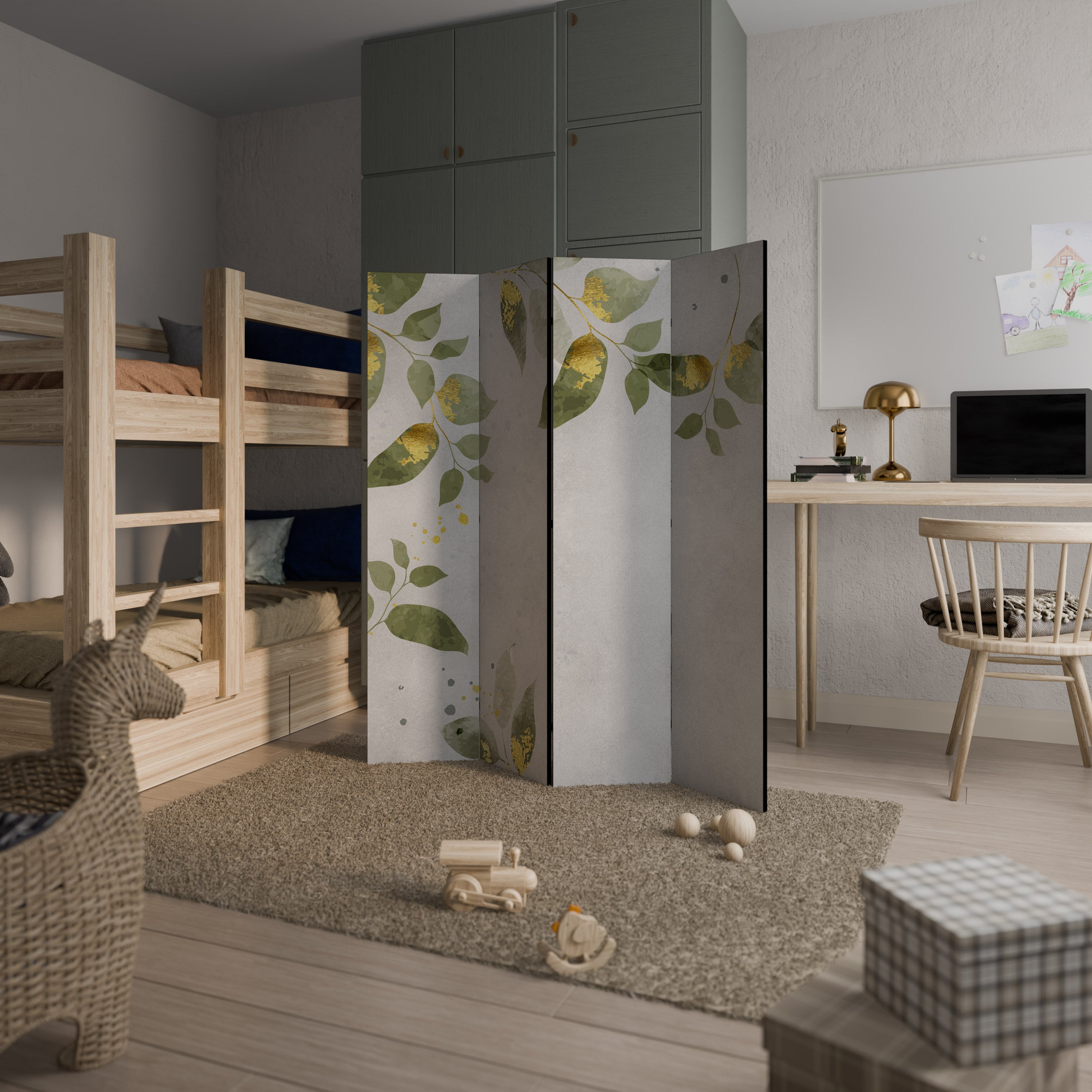 ELEGANT BOTANICS Dekorativer 4-teiliger Raumteiler
