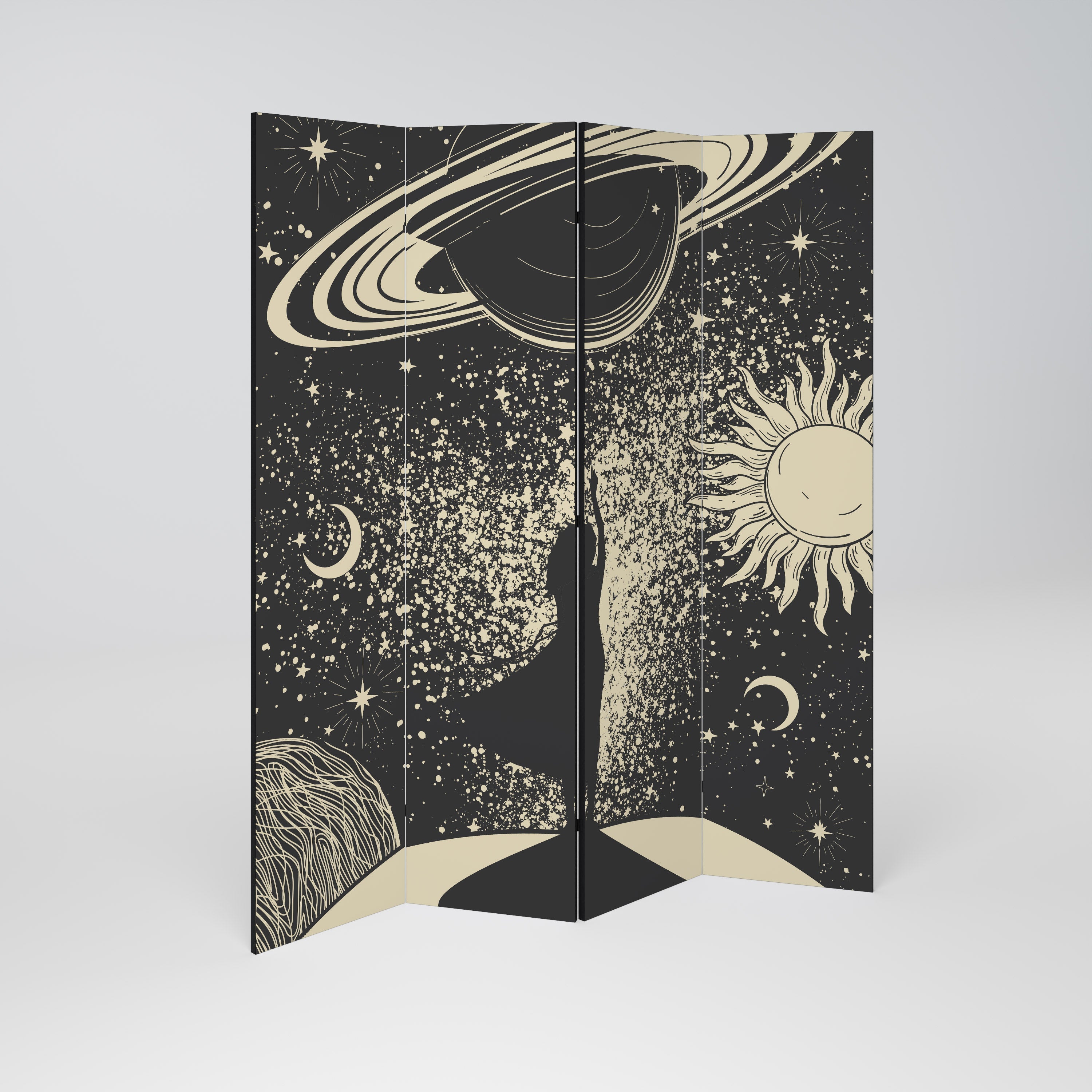 MYSTIC UNIVERSE Dekorativer 4-teiliger Raumteiler
