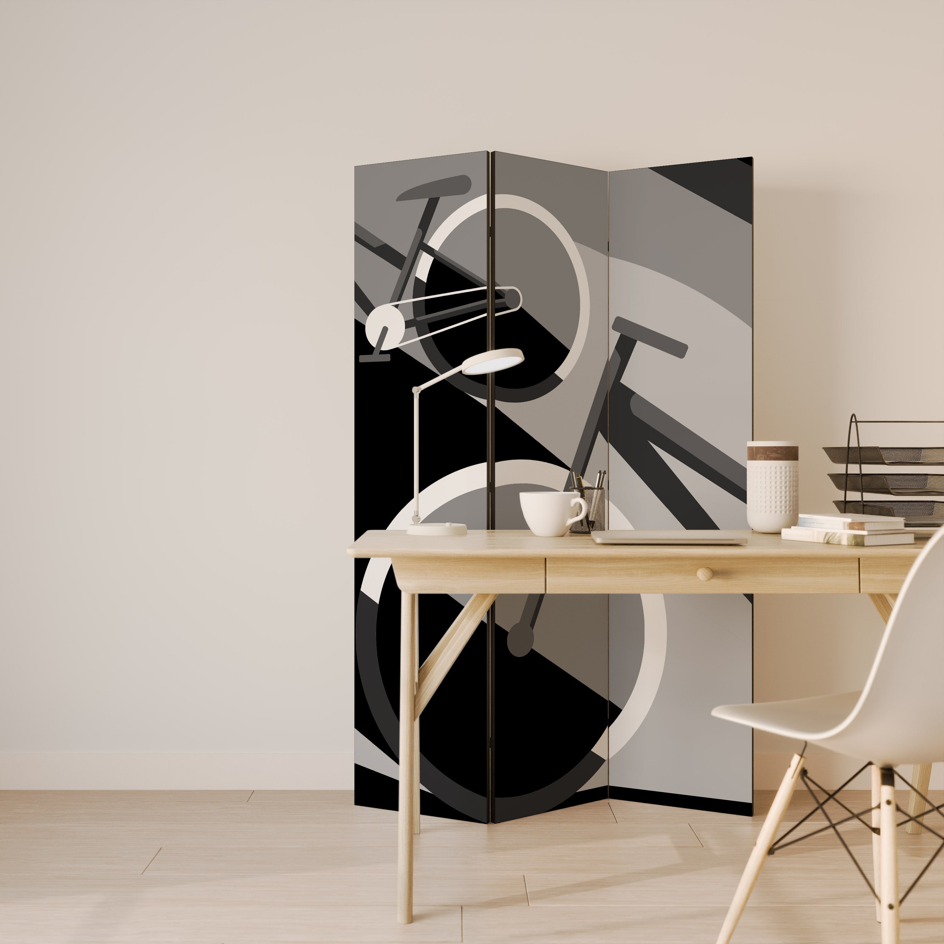BIKE ENERGY Decorative 3-Panel Room Divider