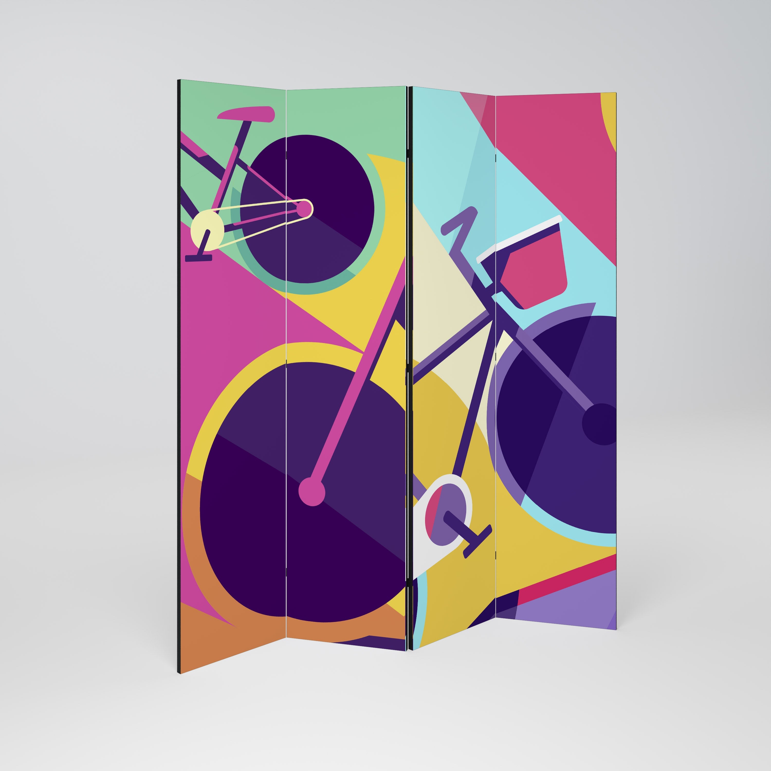 BIKE DREAMS Dekorativer 4-teiliger Raumteiler