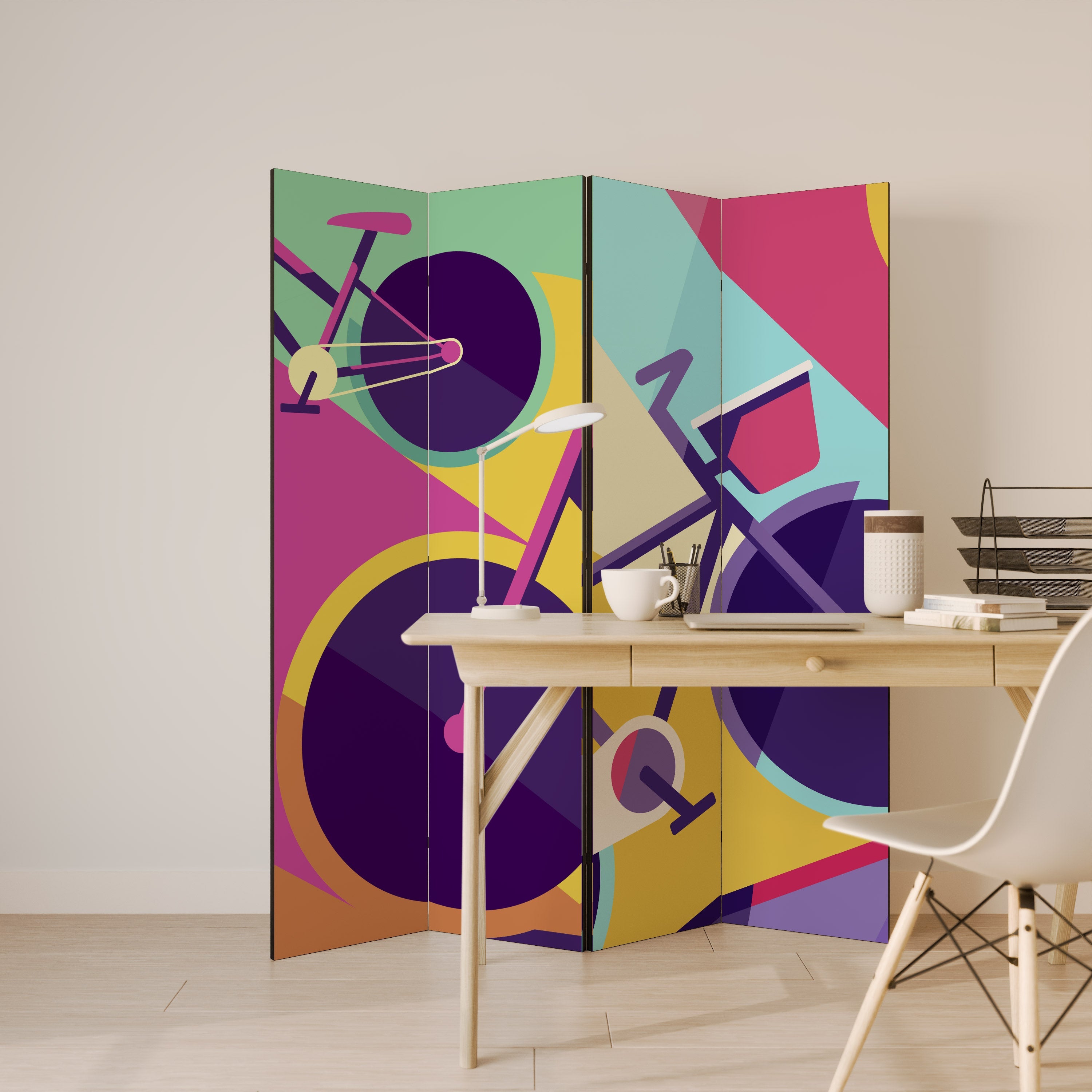 BIKE DREAMS Dekorativer 4-teiliger Raumteiler
