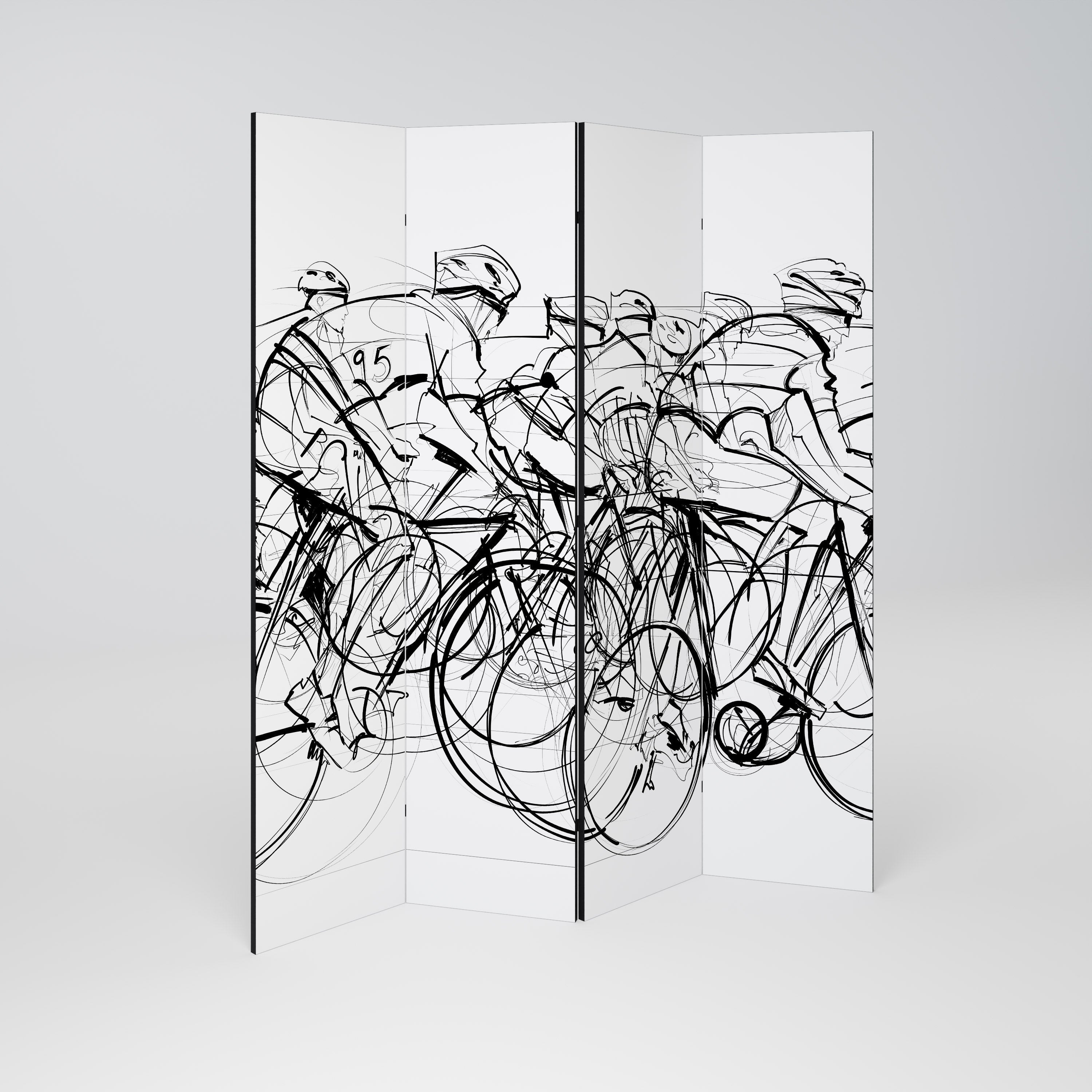 Dekorativer 4-teiliger Raumteiler „CYCLING COMPETITION“