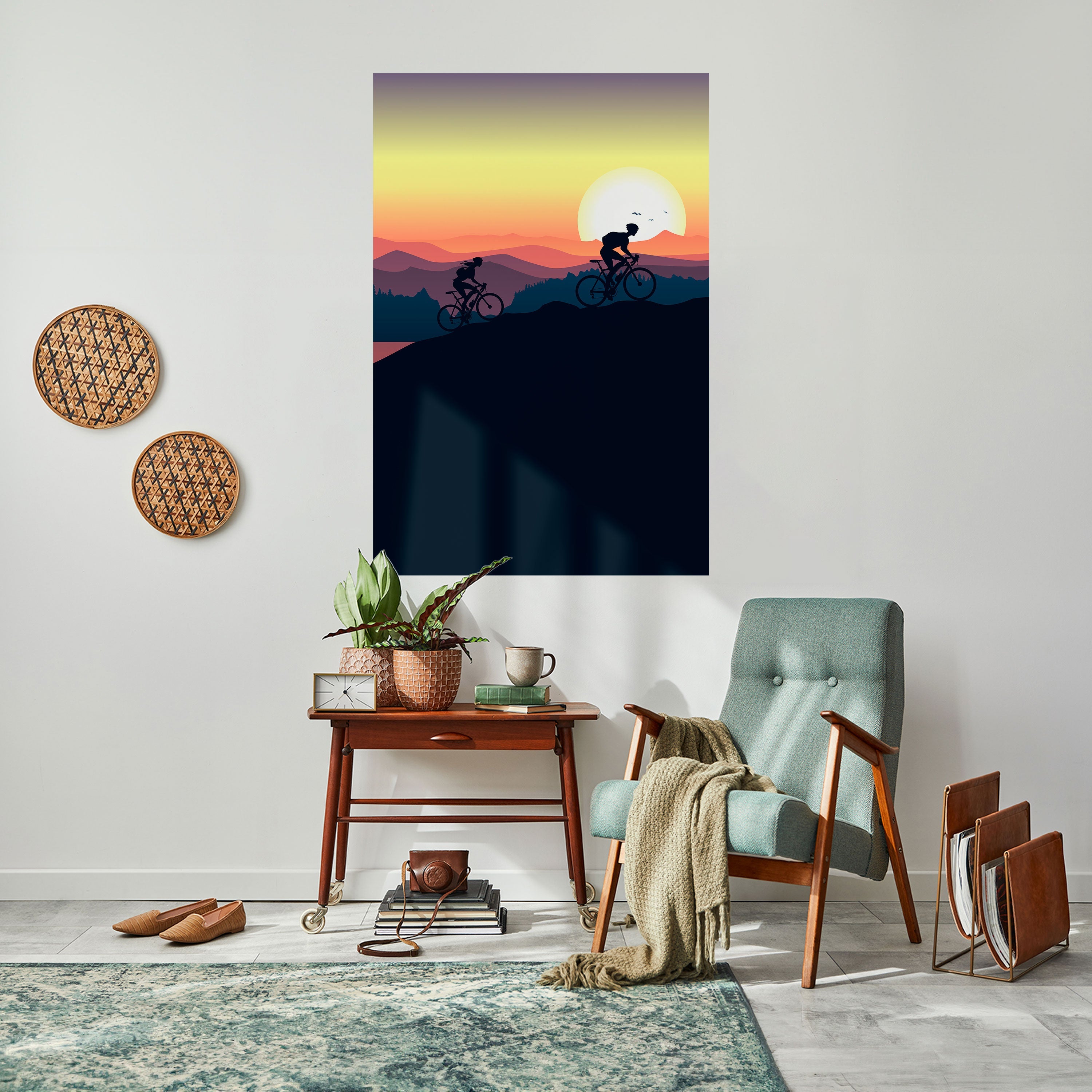 CYCLING HORIZON Peel and Stick Vertical Poster
