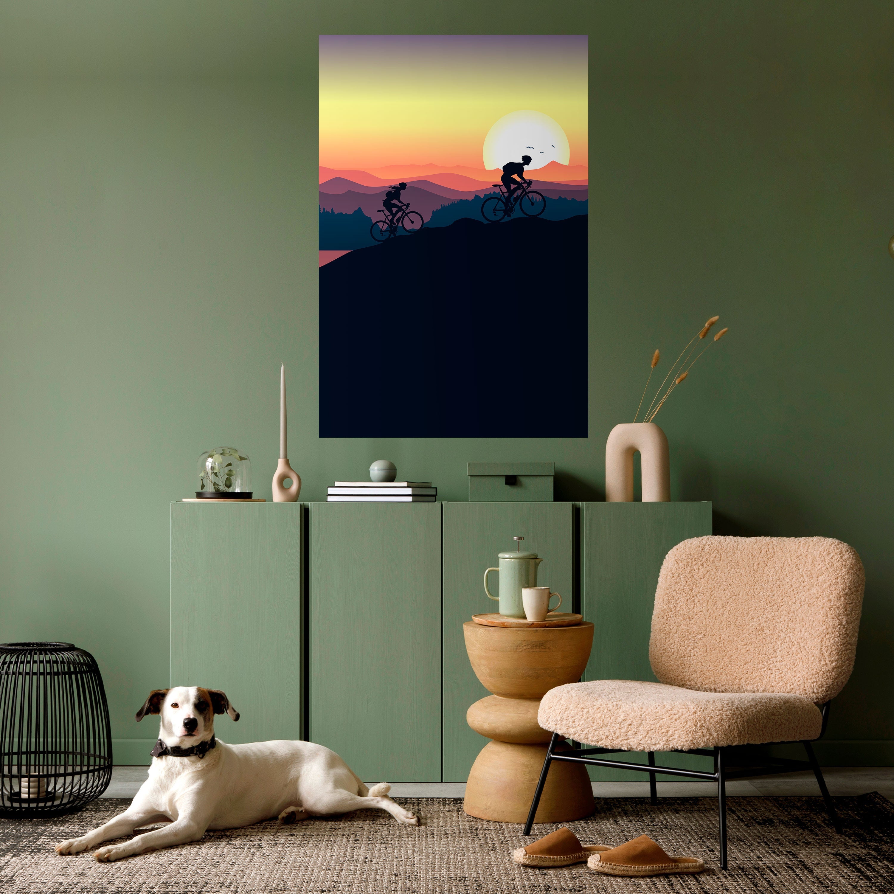 CYCLING HORIZON Peel and Stick Vertical Poster