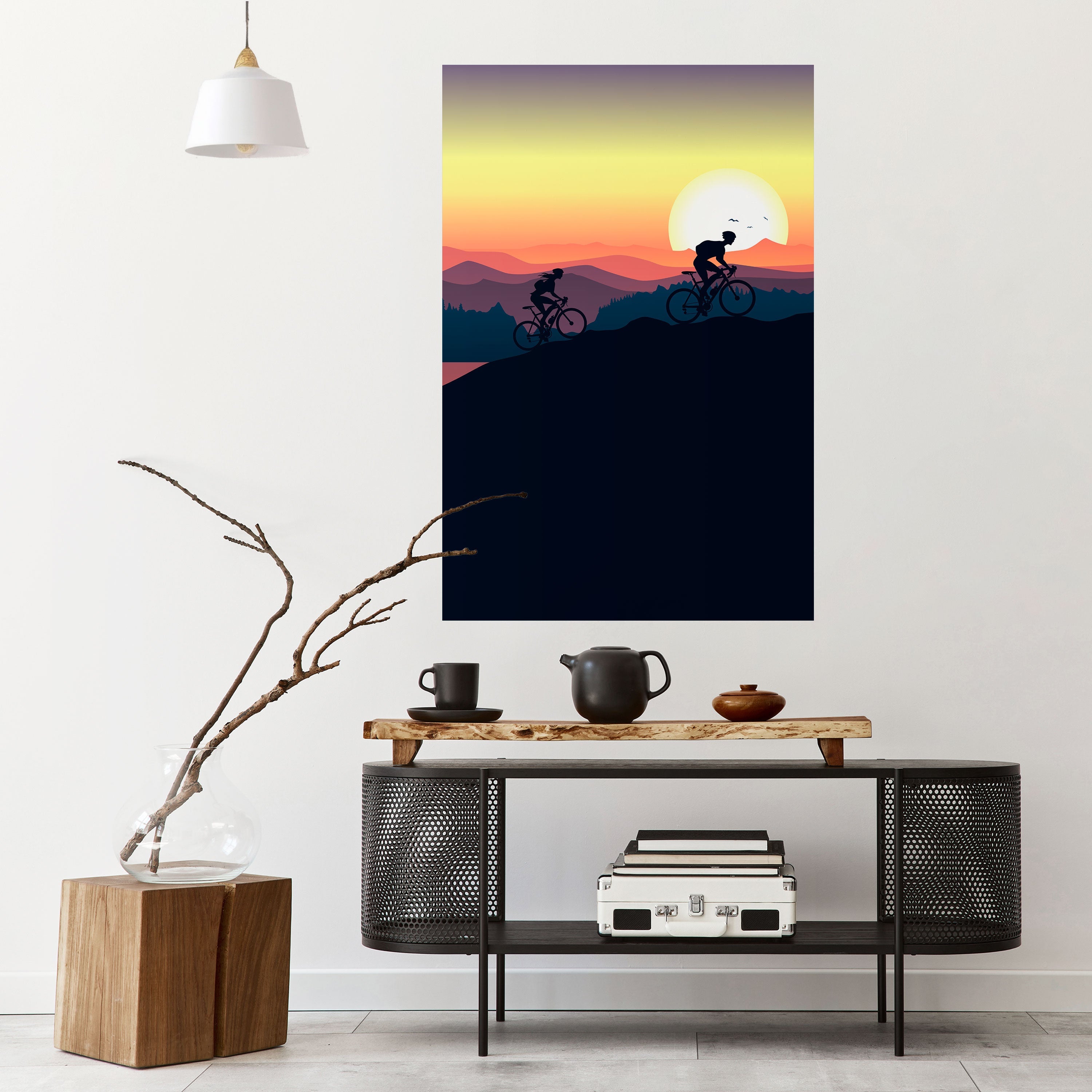 CYCLING HORIZON Peel and Stick Vertical Poster