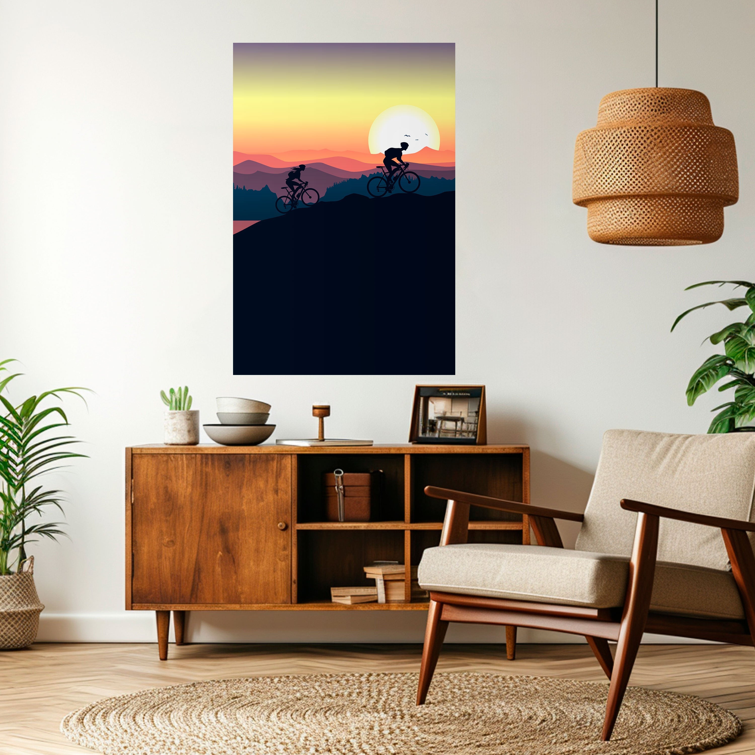 CYCLING HORIZON Peel and Stick Vertical Poster