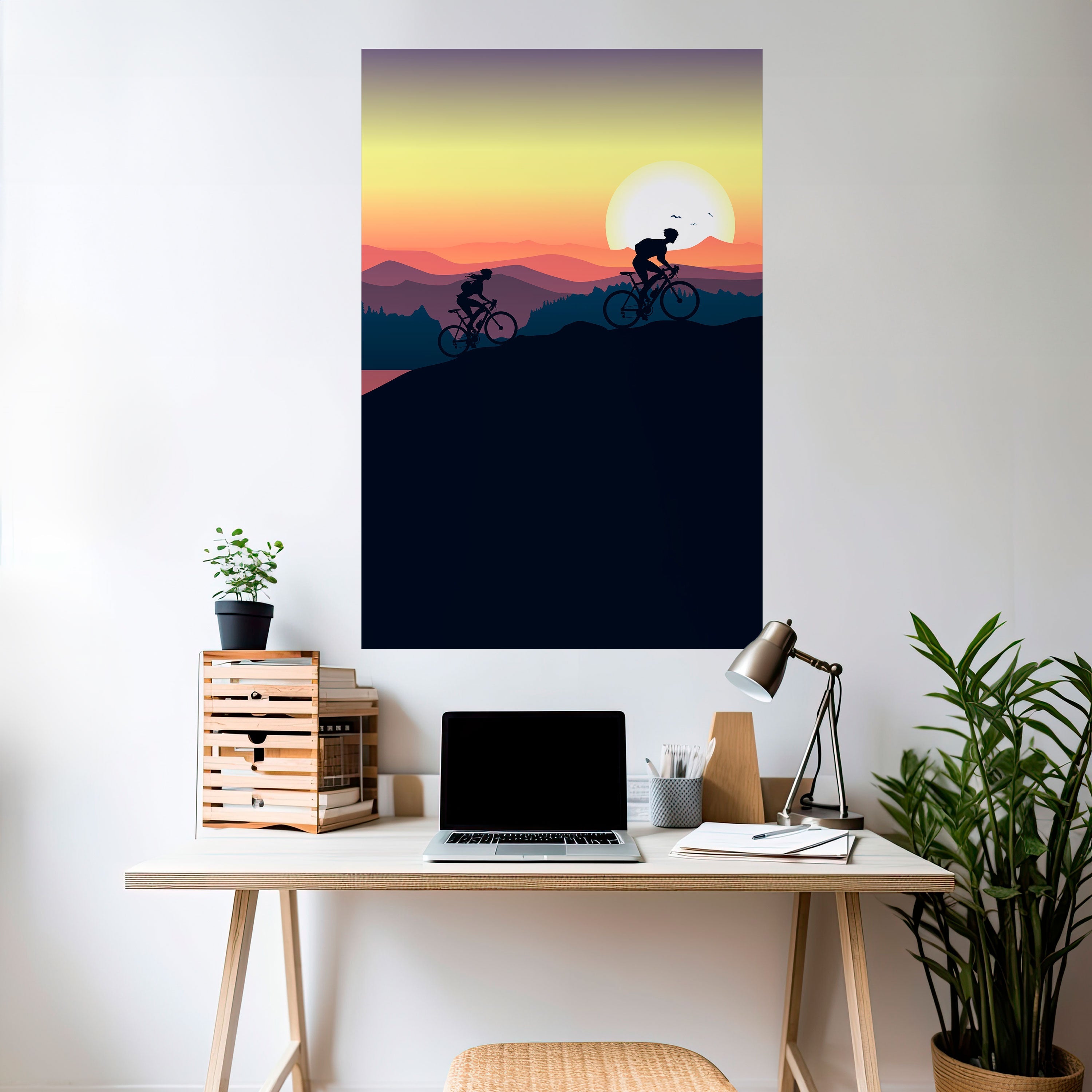CYCLING HORIZON Peel and Stick Vertical Poster