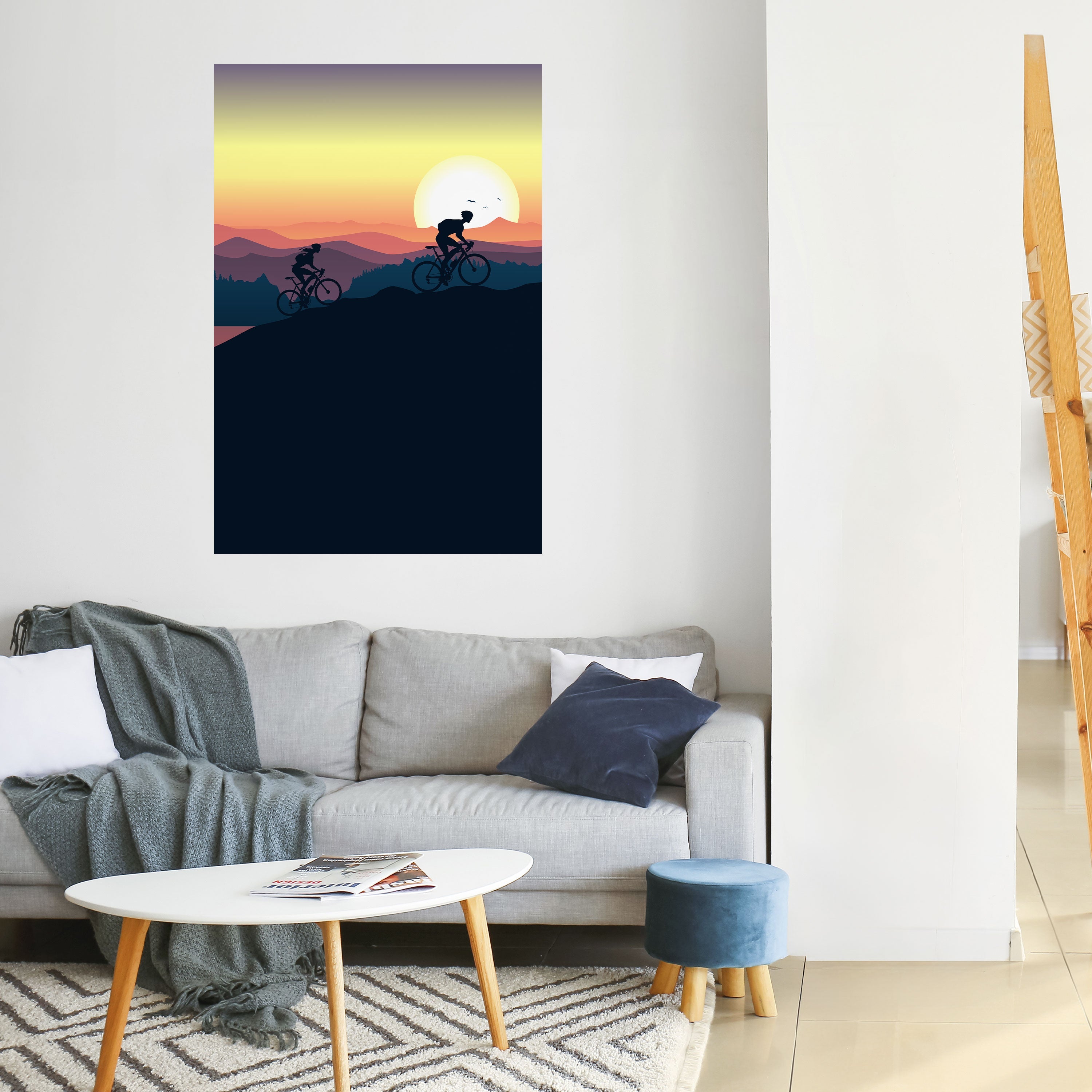 CYCLING HORIZON Peel and Stick Vertical Poster