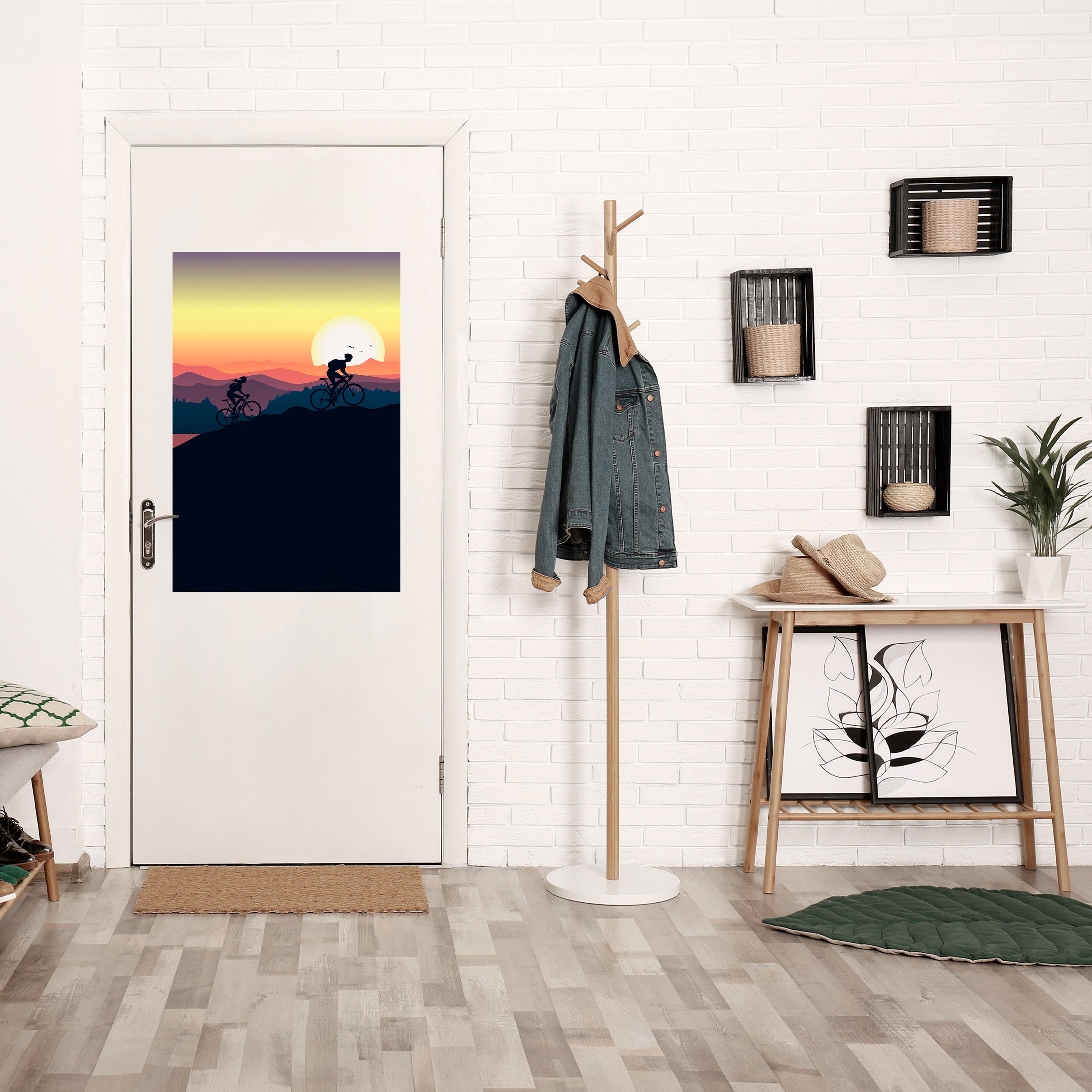 CYCLING HORIZON Peel and Stick Vertical Poster