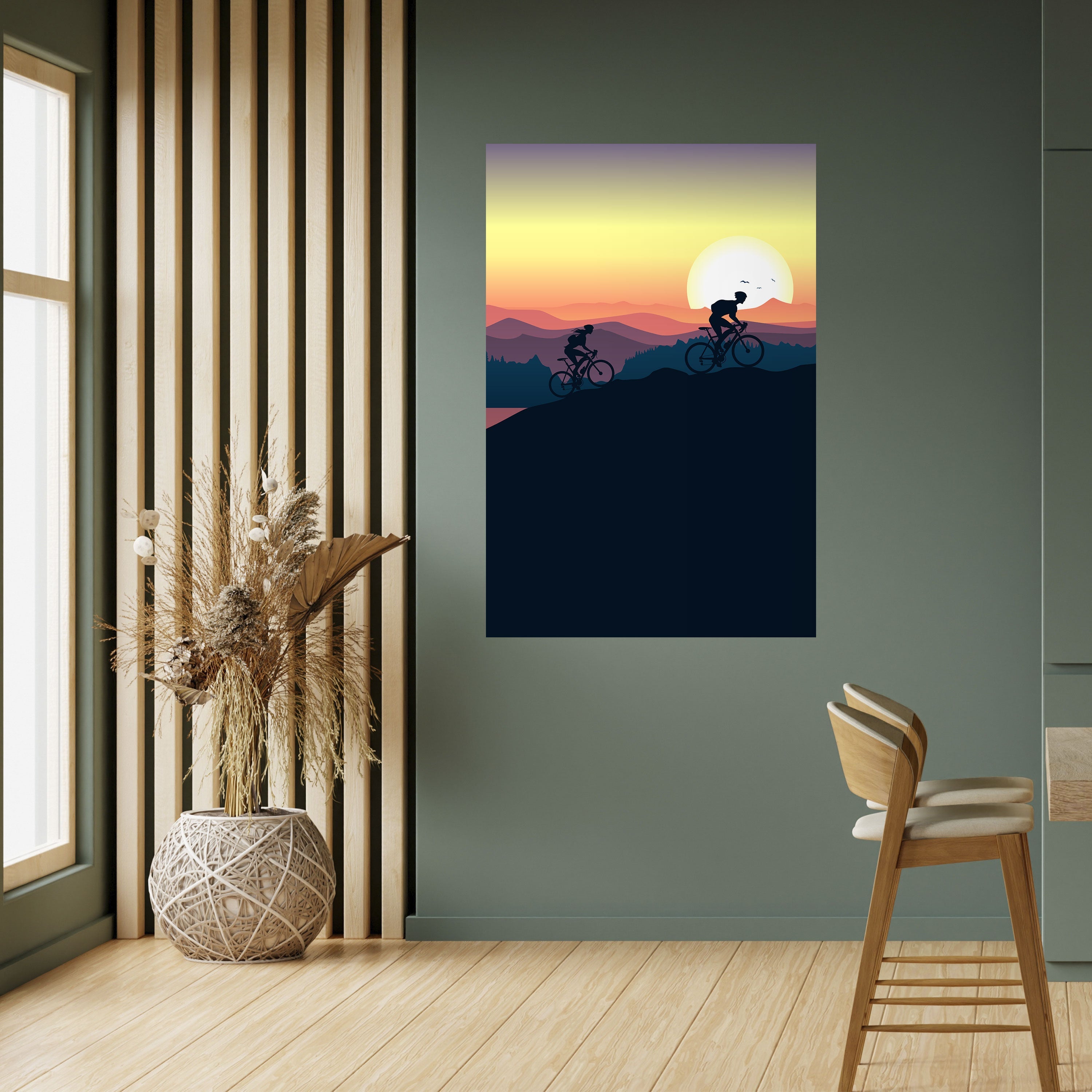CYCLING HORIZON Peel and Stick Vertical Poster