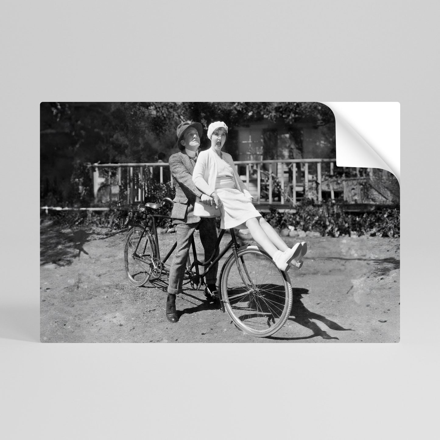 RIDING THROUGH TIME Selbstklebendes Horizontal-Poster