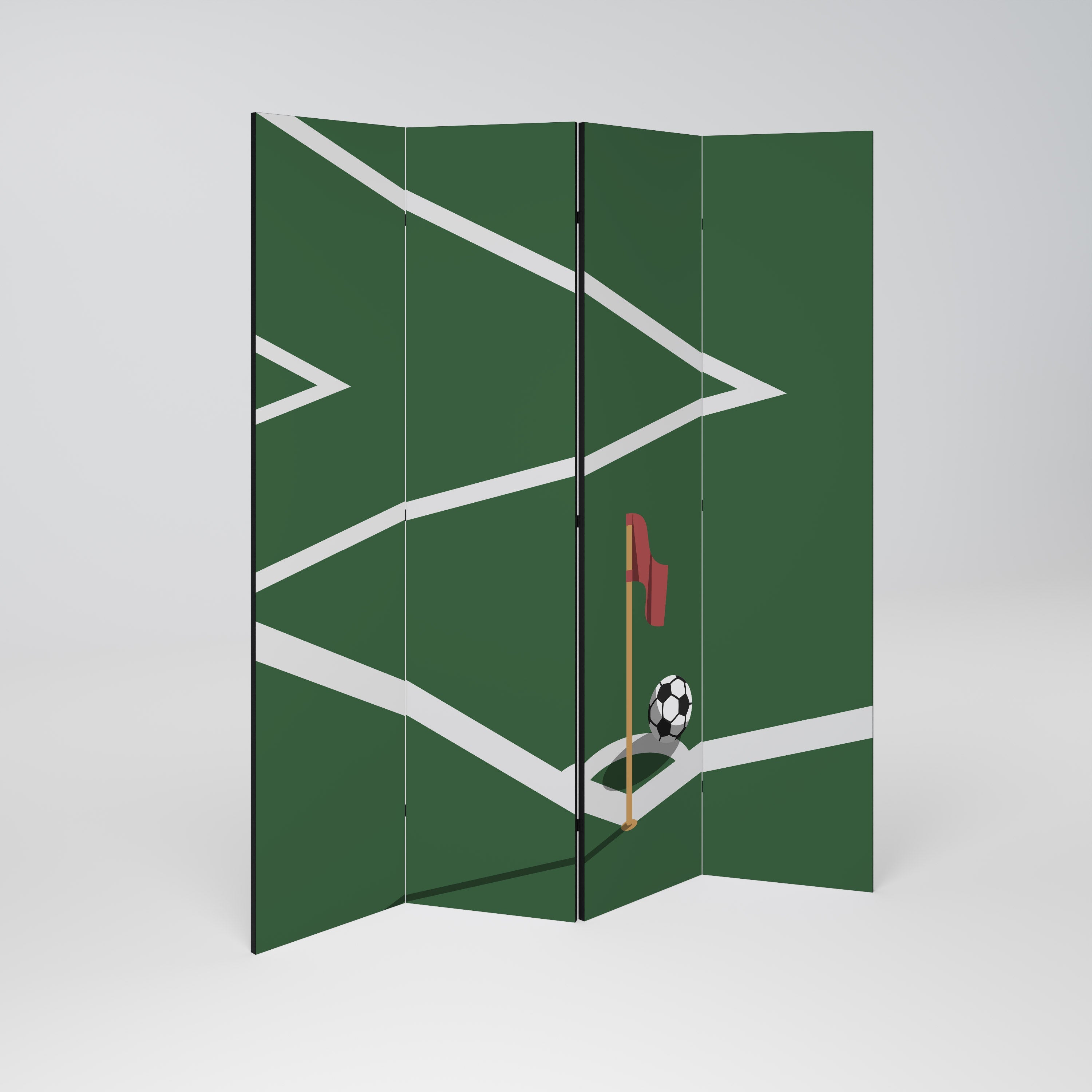 FOOTBALL ACTION Dekorativer 4-teiliger Raumteiler