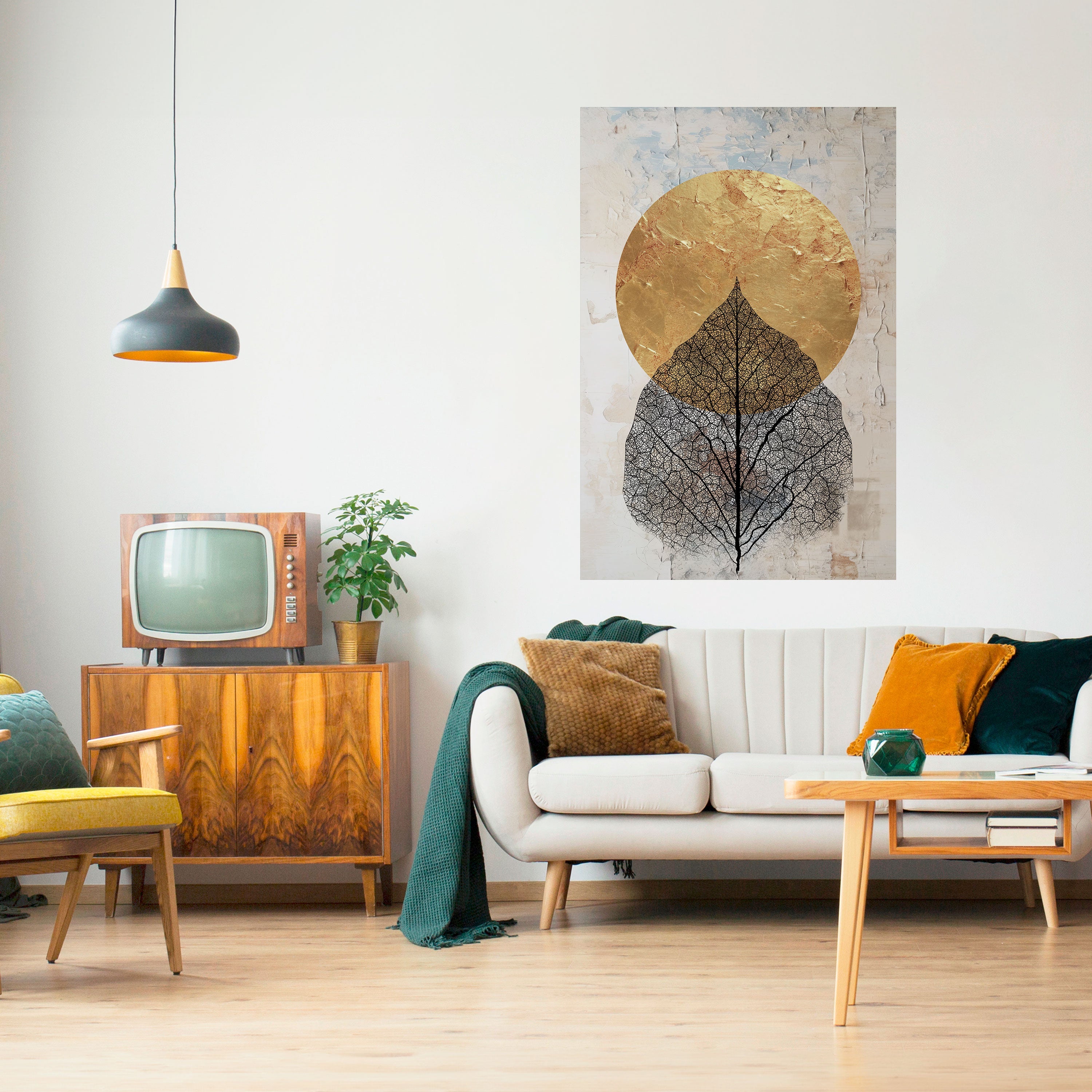 GOLD NERVATIO Peel and Stick Vertical Poster