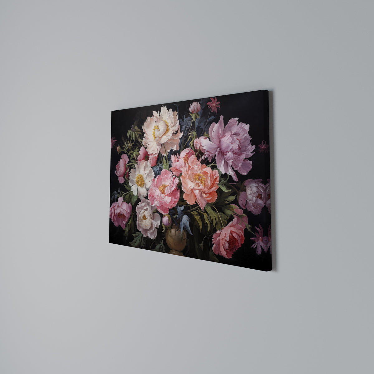 PEONIES BLOSSOM Horizontal Canvas Print