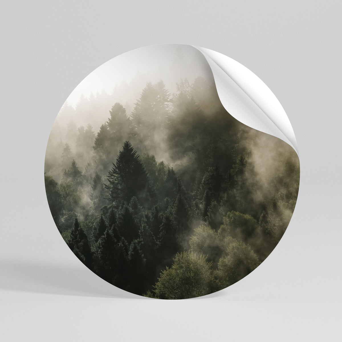 MISTY HIGHLANDS Runder Wandsticker zum Abziehen und Aufkleben