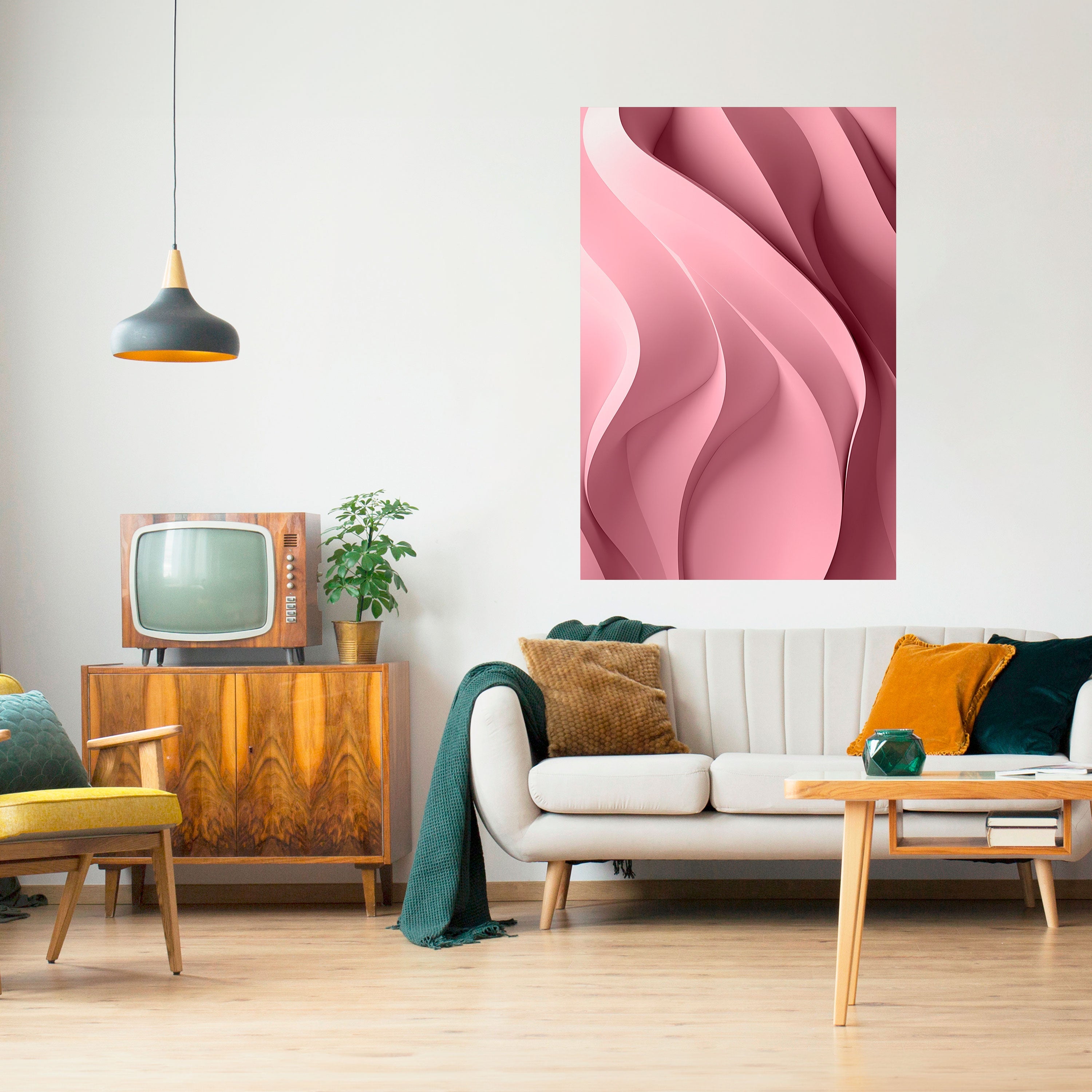 THINKING PINK Peel and Stick Vertical Poster