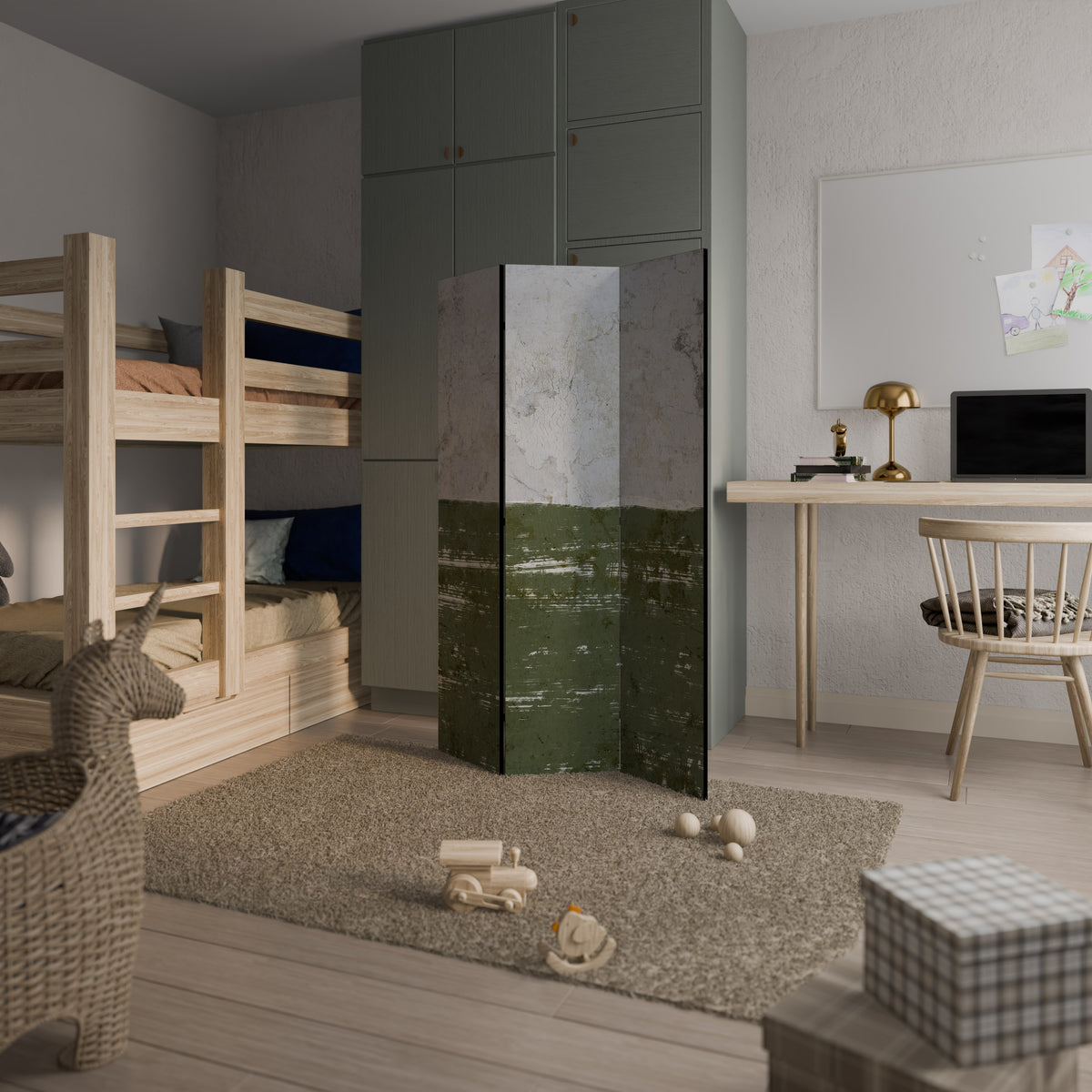 RUSTIC RADIANCE ASSEMBLED 3-teiliger Paravent