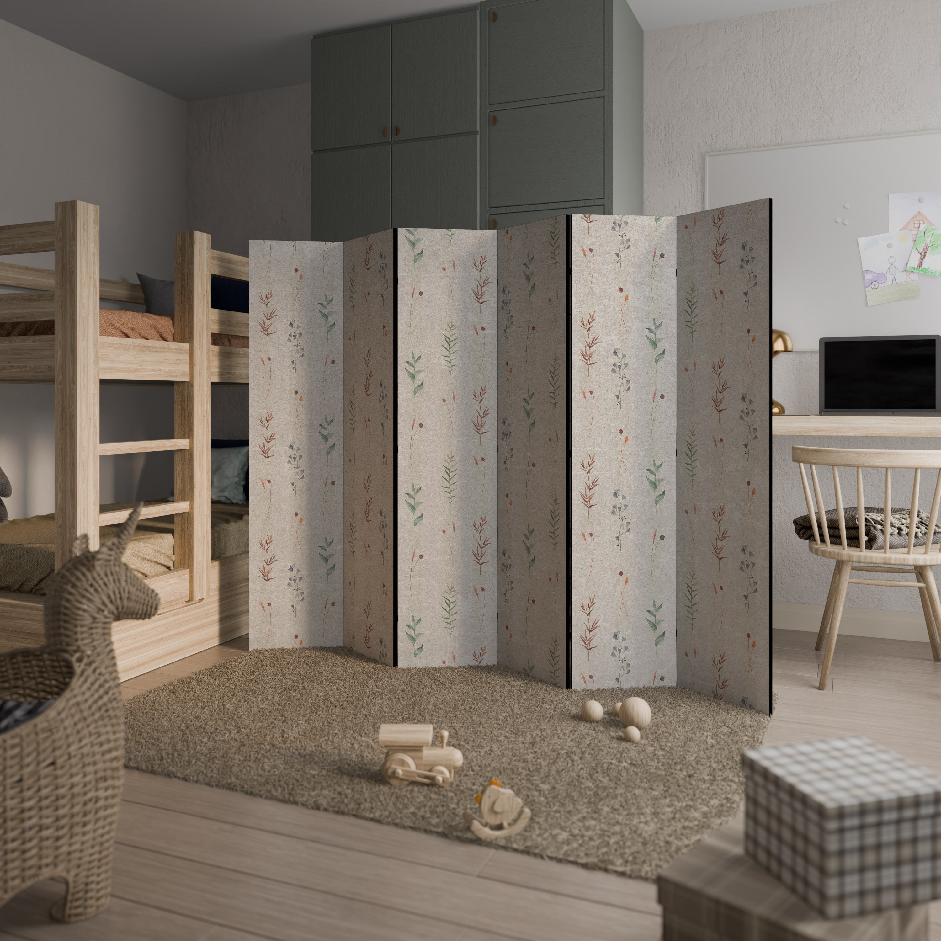 VERDANT HARMONY Dekorativer 6-teiliger Raumteiler