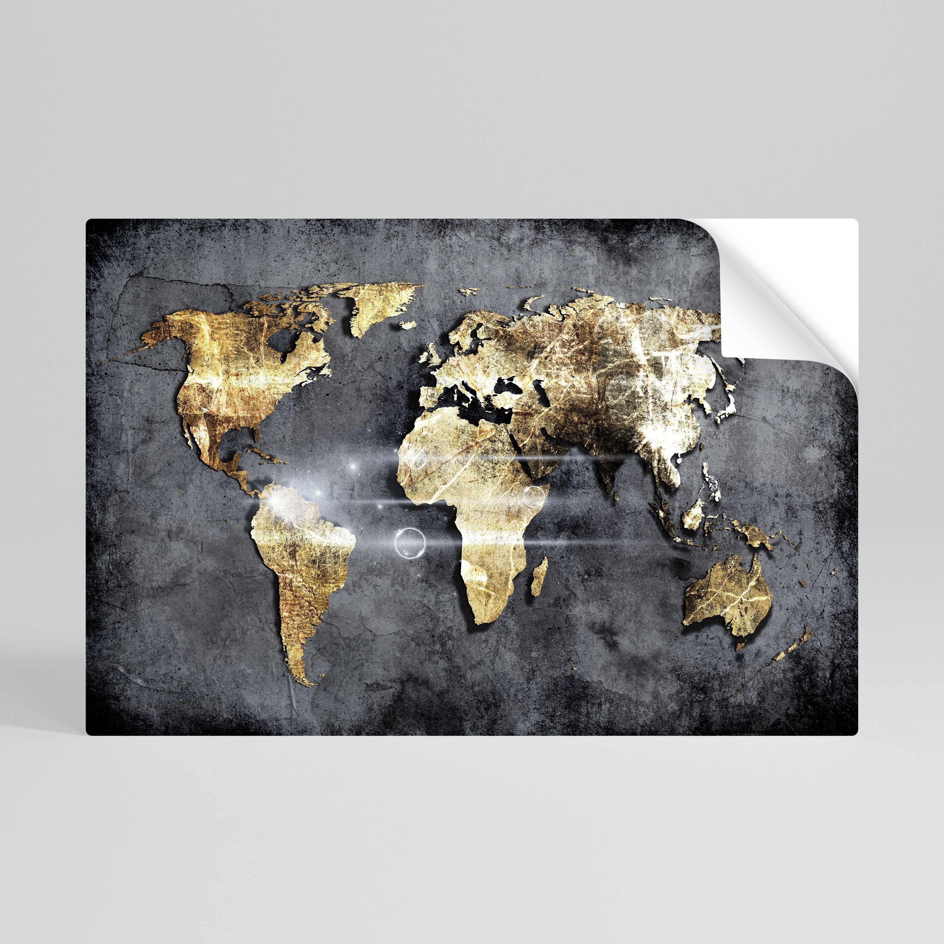 Horizontales Poster „SHIMMERING EARTH MAP“ zum Abziehen und Aufkleben