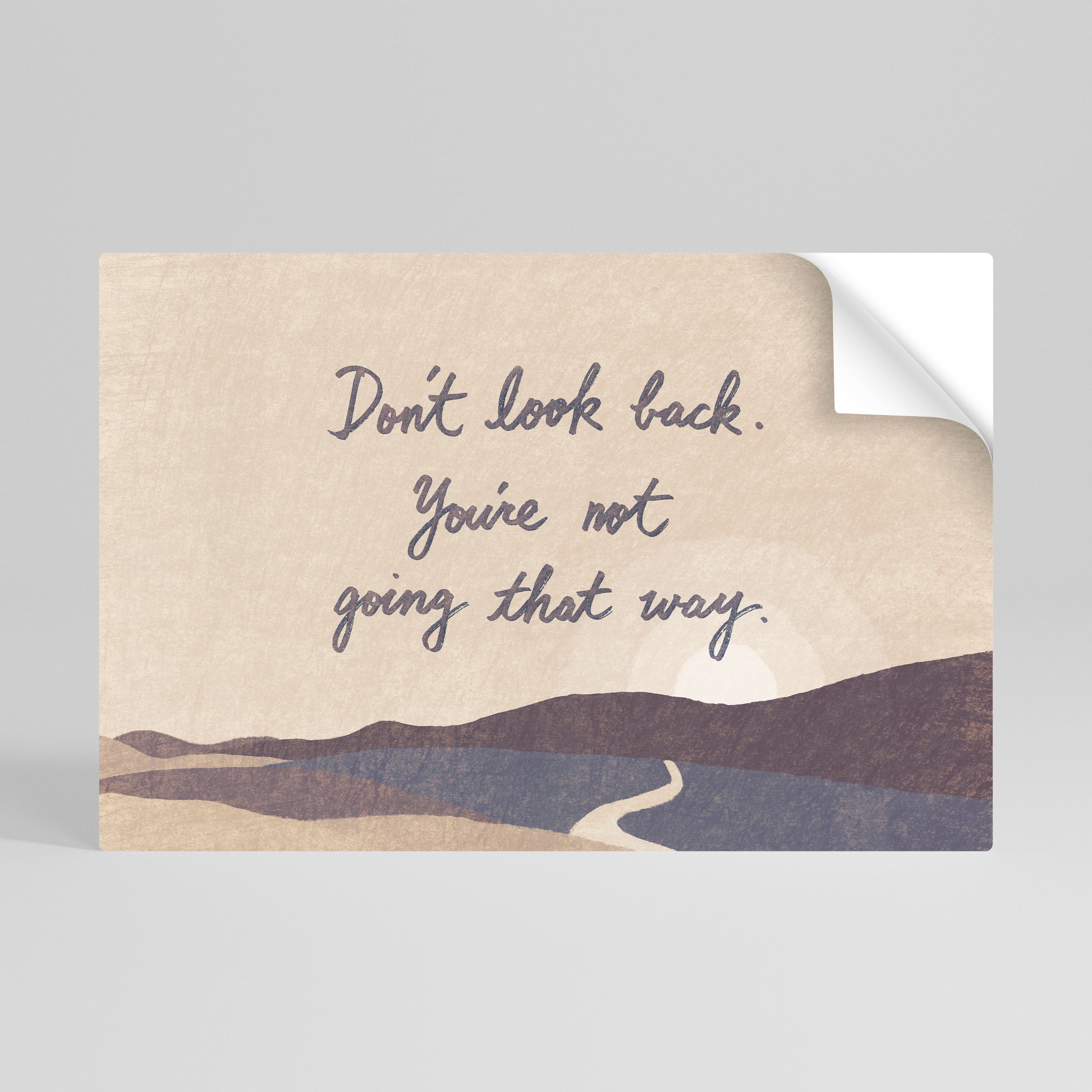 DON'T LOOK BACK Horizontales Poster zum Abziehen und Aufkleben