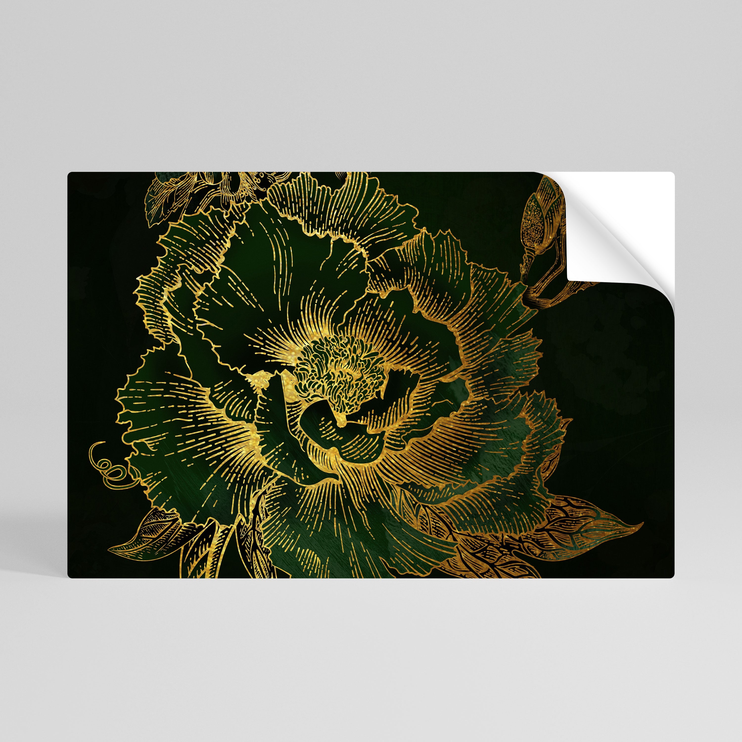 MIDNIGHT FLORAL GLIMMER Horizontales Poster zum Abziehen und Aufkleben