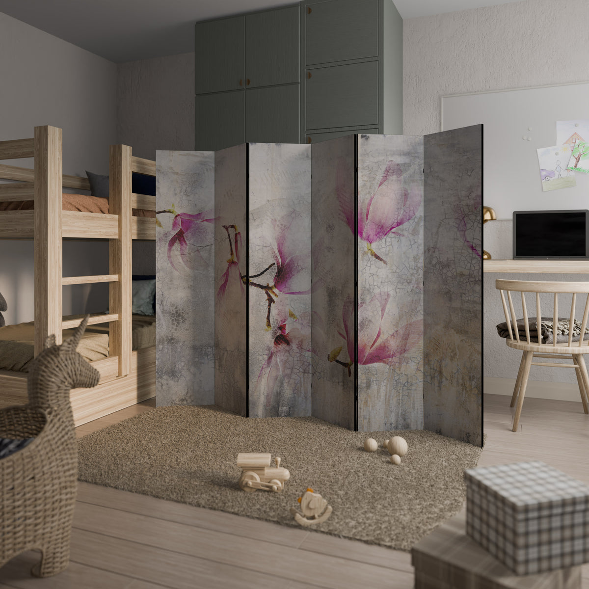 ASTONISHING MAGNOLIA 6-teiliger Paravent