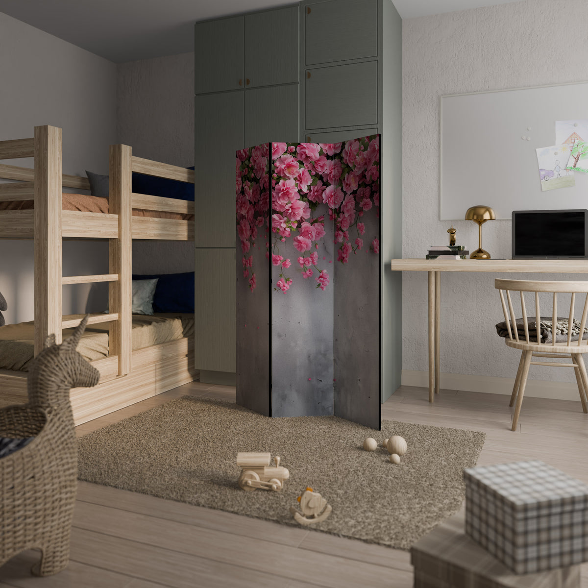 SERENE FLOWER FOLD 3-teiliger Paravent