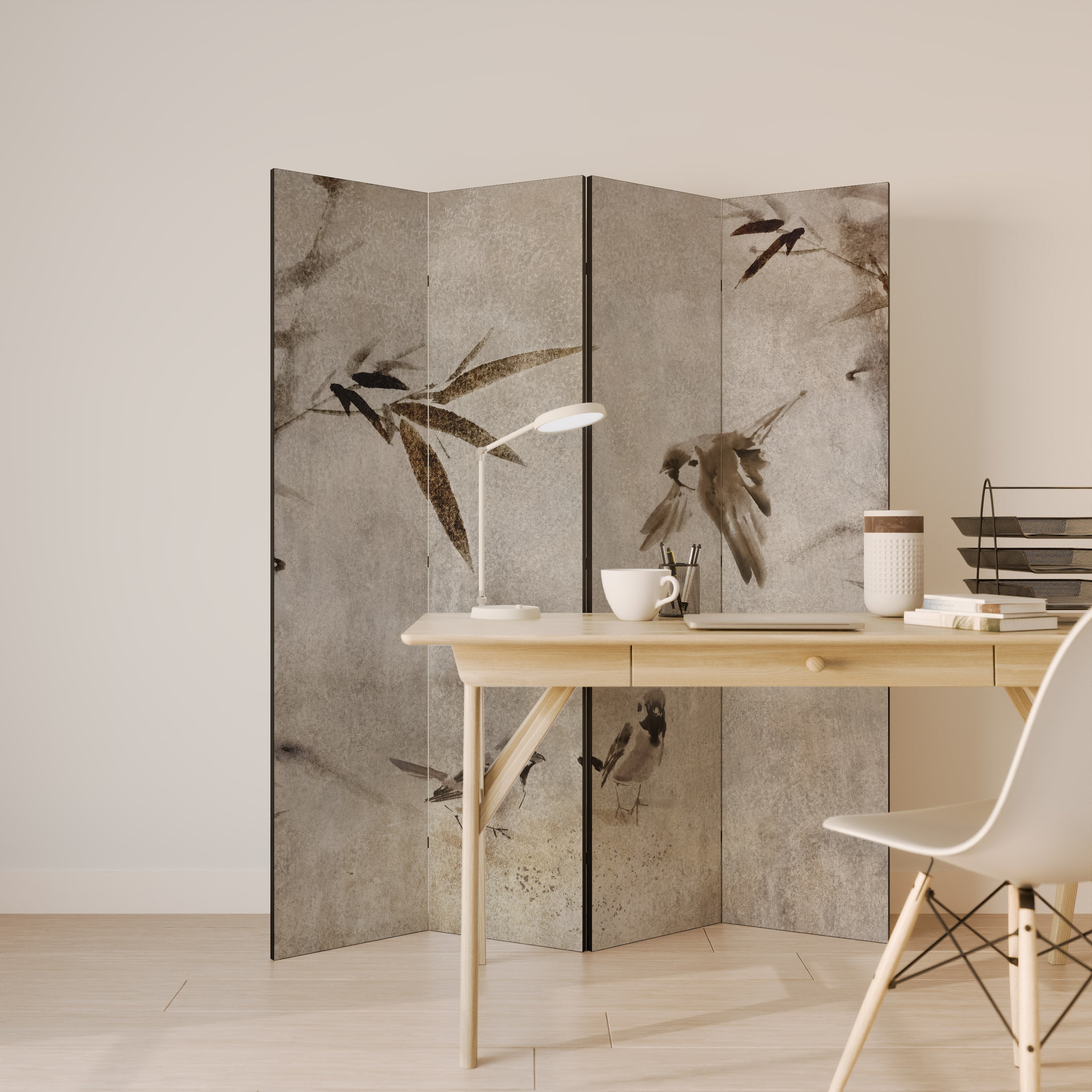 SPARROW BLISS Dekorativer 4-teiliger Raumteiler
