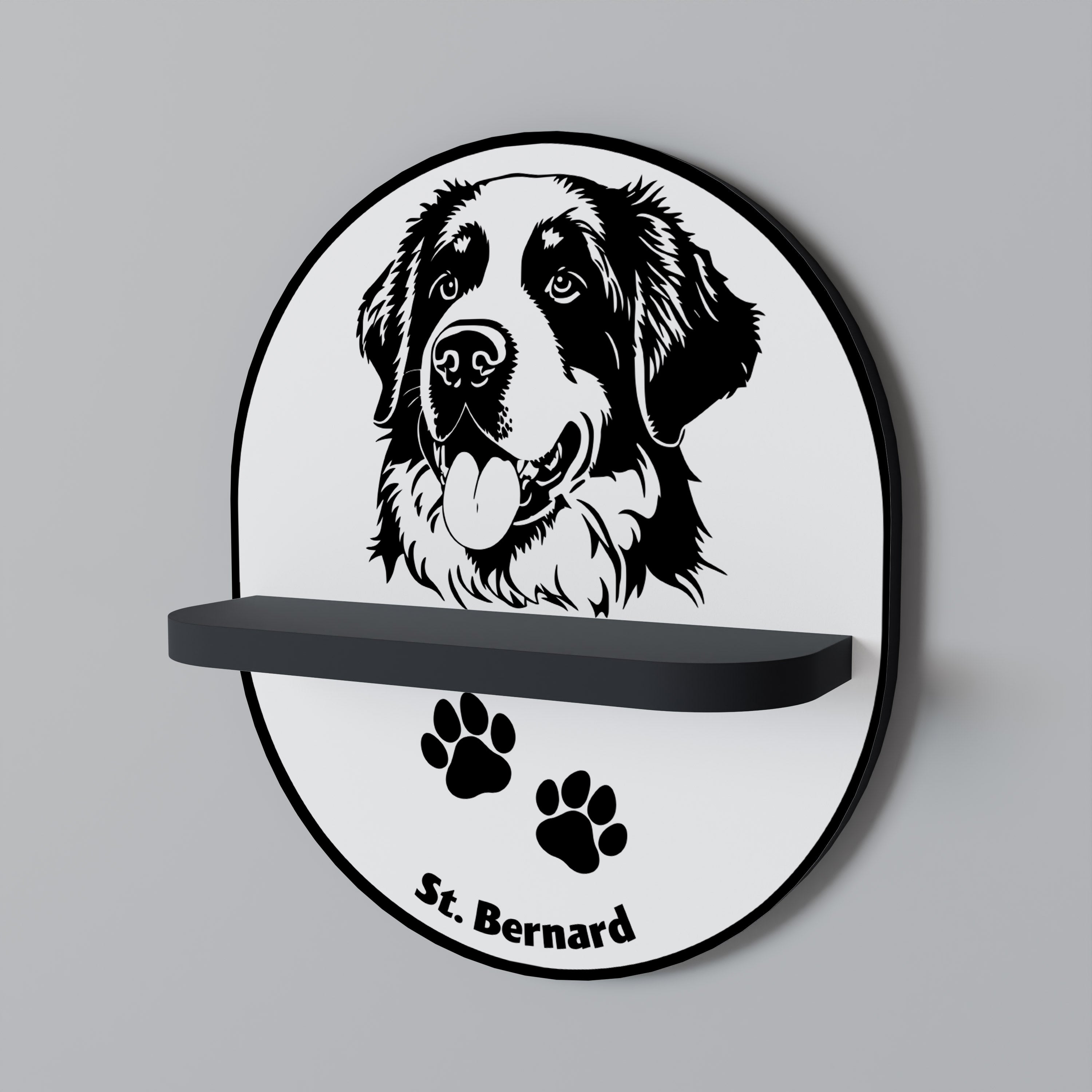 SAINT BERNARD Ovales Kunstregal in Schwarz
