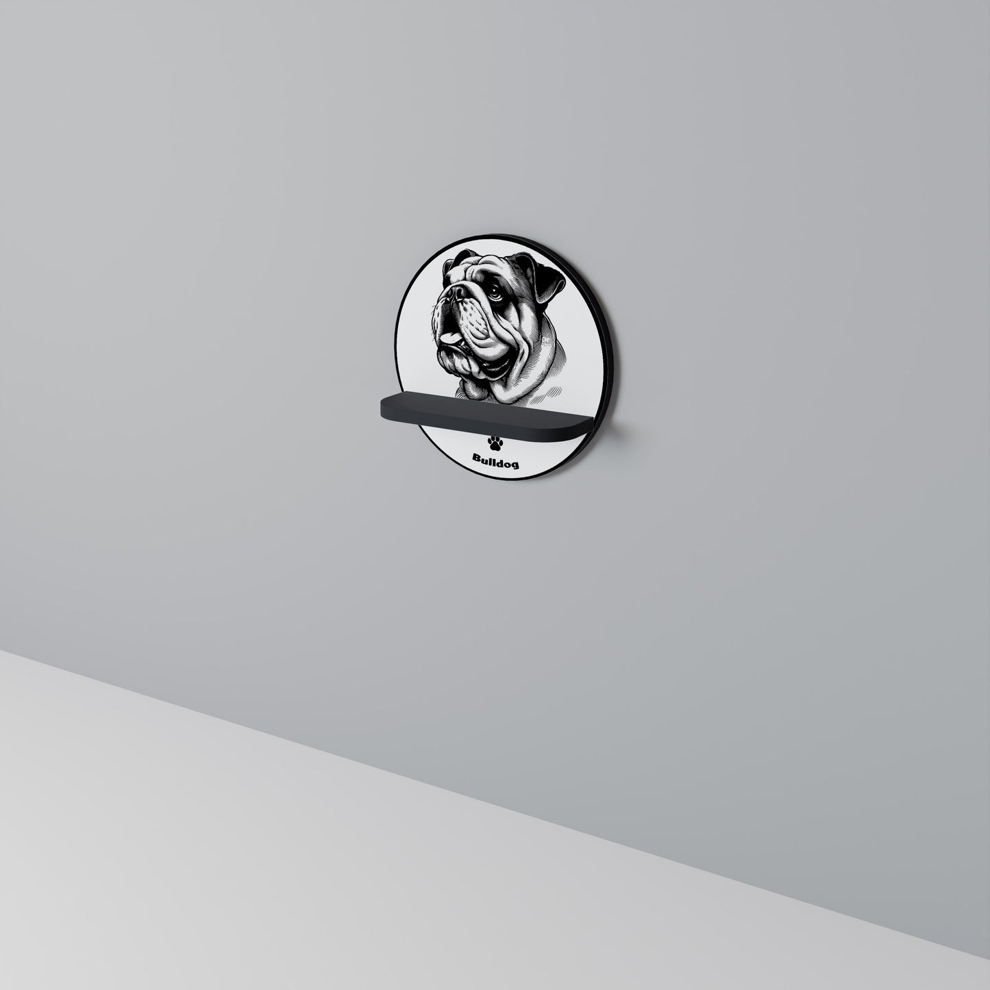 BULLDOG DOG Art Shelf