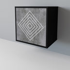 POLYGONAL ARTISTRY 1-Door Sideboard in Black Finish