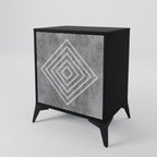 POLYGONAL ARTISTRY 1-Door Sideboard in Black Finish
