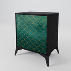 TESSELATED GREENERY 1-Door Sideboard in Black Finish