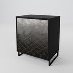 TESSELATED GRAYISH 1-Door Sideboard in Black Finish
