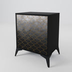 TESSELATED GRAYISH 1-Door Sideboard in Black Finish