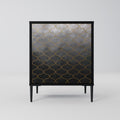 TESSELATED GRAYISH 1-Door Sideboard in Black Finish