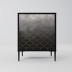 TESSELATED GRAYISH 1-Door Sideboard in Black Finish