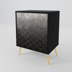 TESSELATED GRAYISH 1-Door Sideboard in Black Finish
