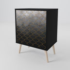 TESSELATED GRAYISH 1-Door Sideboard in Black Finish