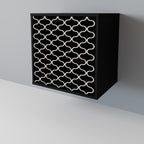 TESSELATED BLACKNESS 1-Door Sideboard in Black Finish