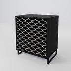 TESSELATED BLACKNESS 1-Door Sideboard in Black Finish