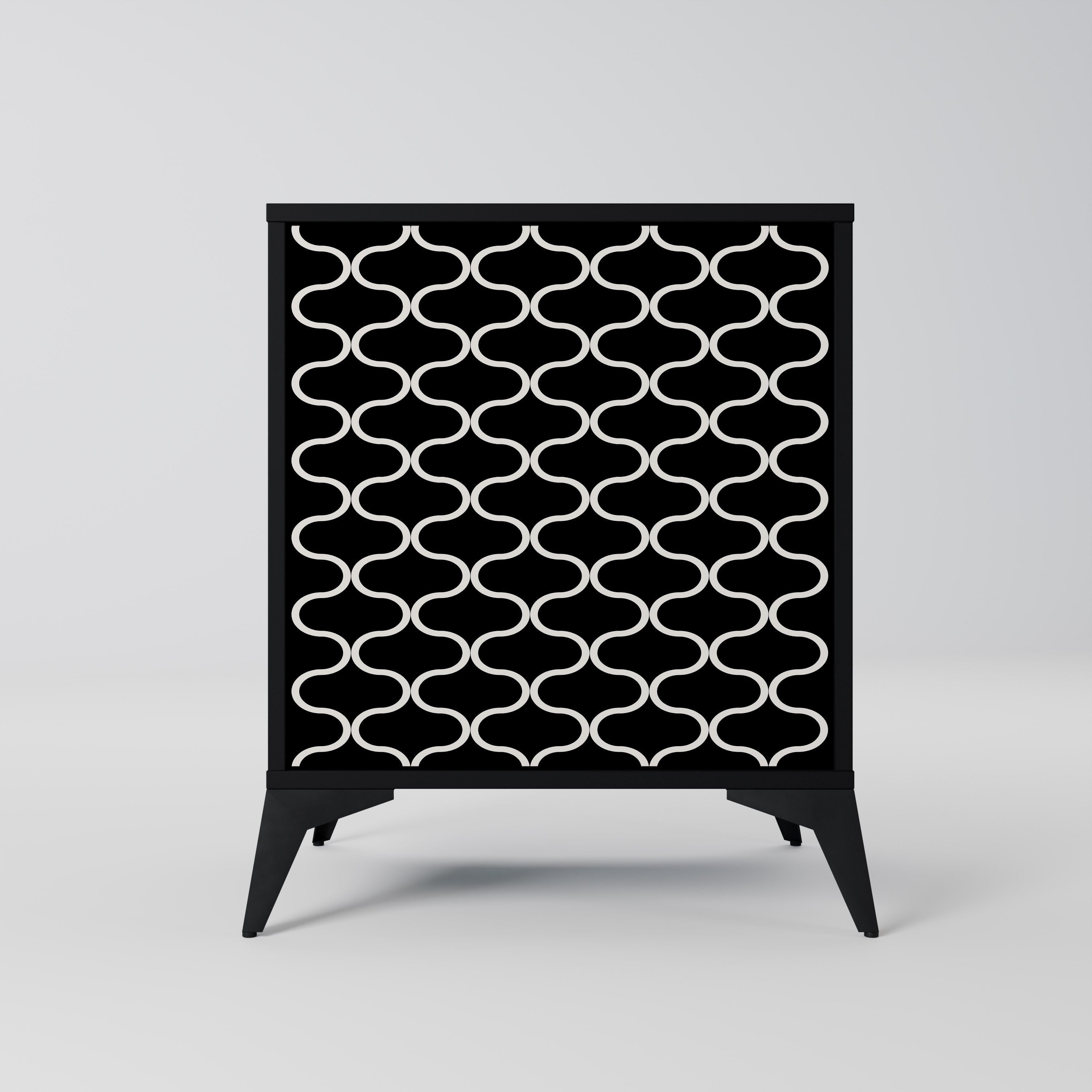 TESSELATED BLACKNESS 1-Door Sideboard in Black Finish