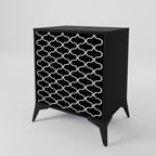 TESSELATED BLACKNESS 1-Door Sideboard in Black Finish
