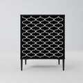 TESSELATED BLACKNESS 1-Door Sideboard in Black Finish