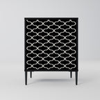 TESSELATED BLACKNESS 1-Door Sideboard in Black Finish